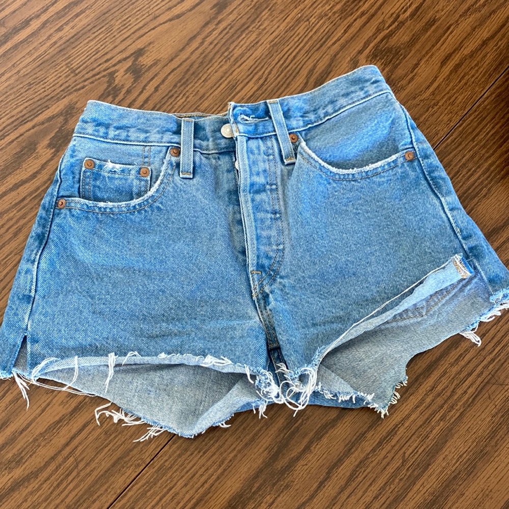 Levi shorts! Size 24! Light blue Jean wash!